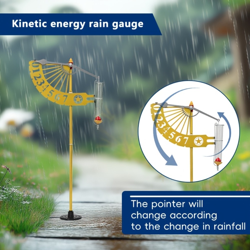 Gardening Tools Unique - ユニークな風車型雨量計ブラケット、フローティング雨量測定ツール、屋外雨量計、庭の装飾に最適