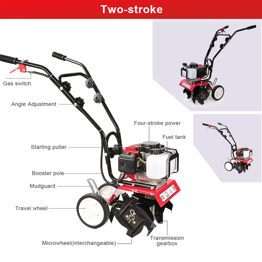 タンフルガソリン式マイクロ耕運機ミニ多機能ロータリーティラー - Gardening Tools And Equipment のレビューと価格