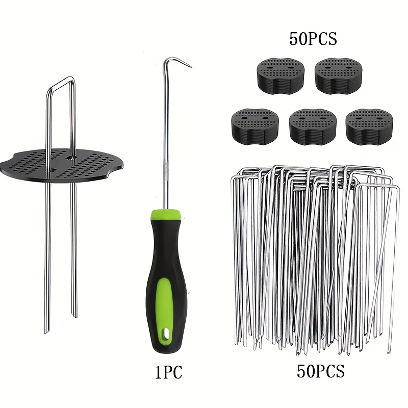101個のガーデンステークセット - U字型亜鉛メッキランド - Gardening Tools For Weeds のレビューと価格
