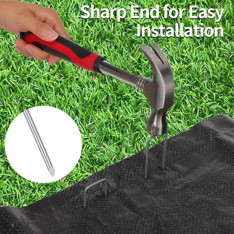 10個入りU字型ガーデンネイル人工芝ネイルヘビーフェンスパイ - Gardening Tools For Weeds のレビューと価格