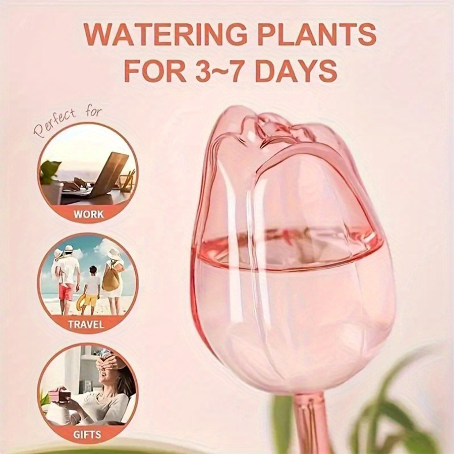 透明な厚手のPET製チューリップ型自動給水スパイク、室内鉢植 - Gardening Tools And Equipment のレビューと価格