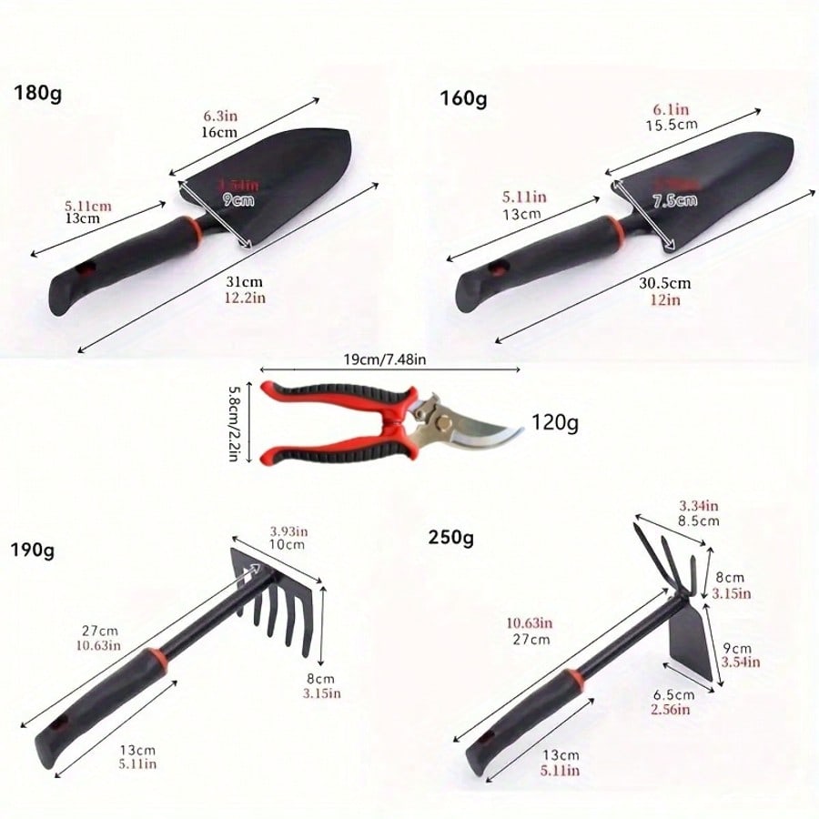 滑り止め加工のゴム製ハンドルが付いたガーデニングツールキット - Gardening Tools Knife のレビューと価格