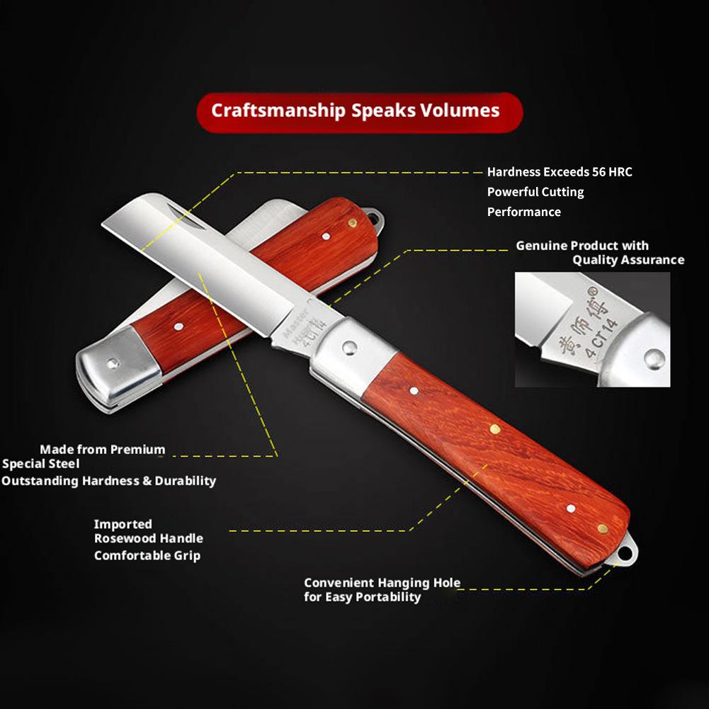 折りたたみ式接木ナイフ 木製ハンドル付き 果樹用接木剪定ツー - Gardening Tools Knife のレビューと価格