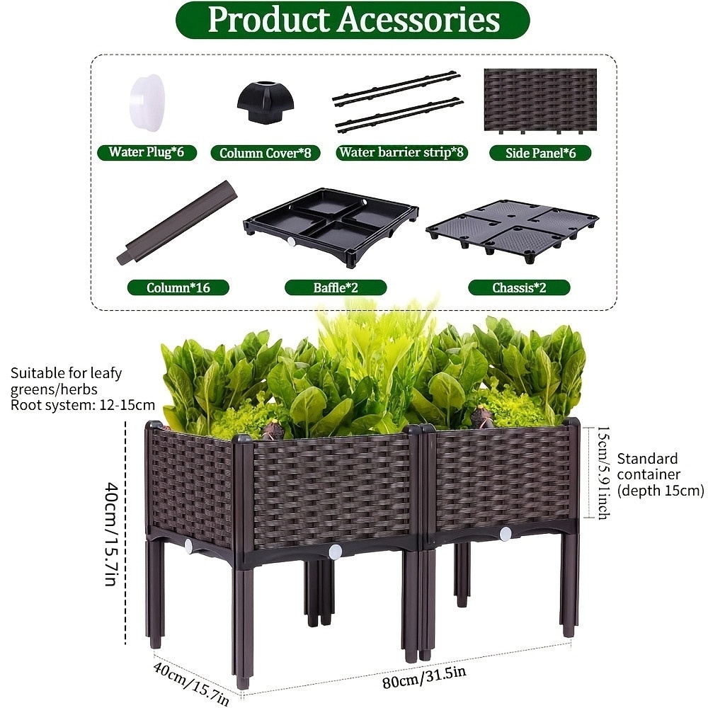 ガーデンレイズドベッド、自動給水装置と排水穴付きの高床式フラ - Gardening Tools And Equipment のレビューと価格